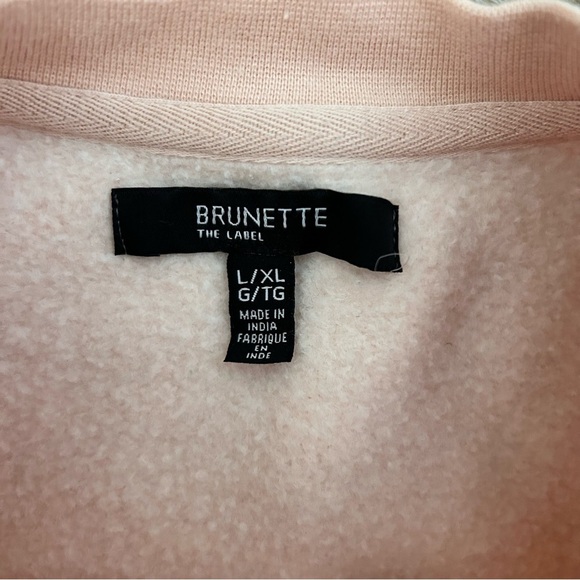 Brunette The Label Pink ‘Brunette’ Oversized Crewneck Sweatshirt L/XL - Picture 3 of 4